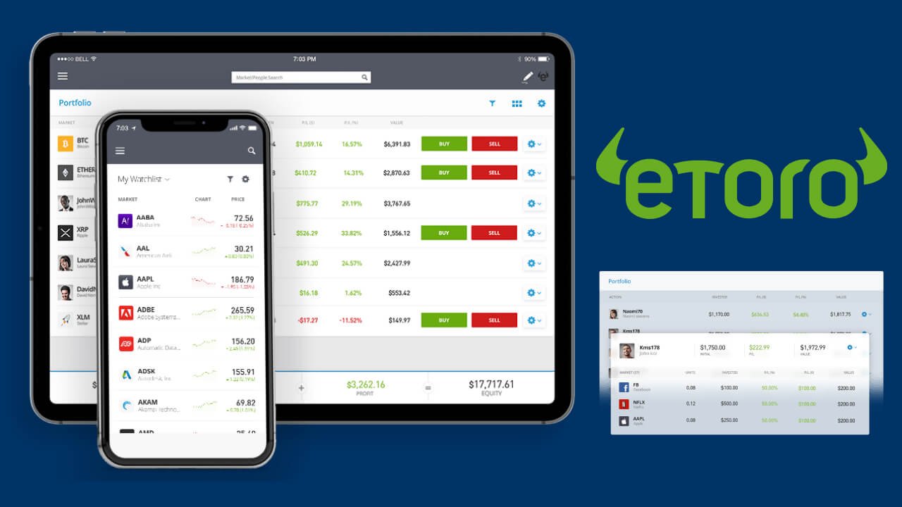 eToro's mobile and desktop apps have an emphasis on social investing.