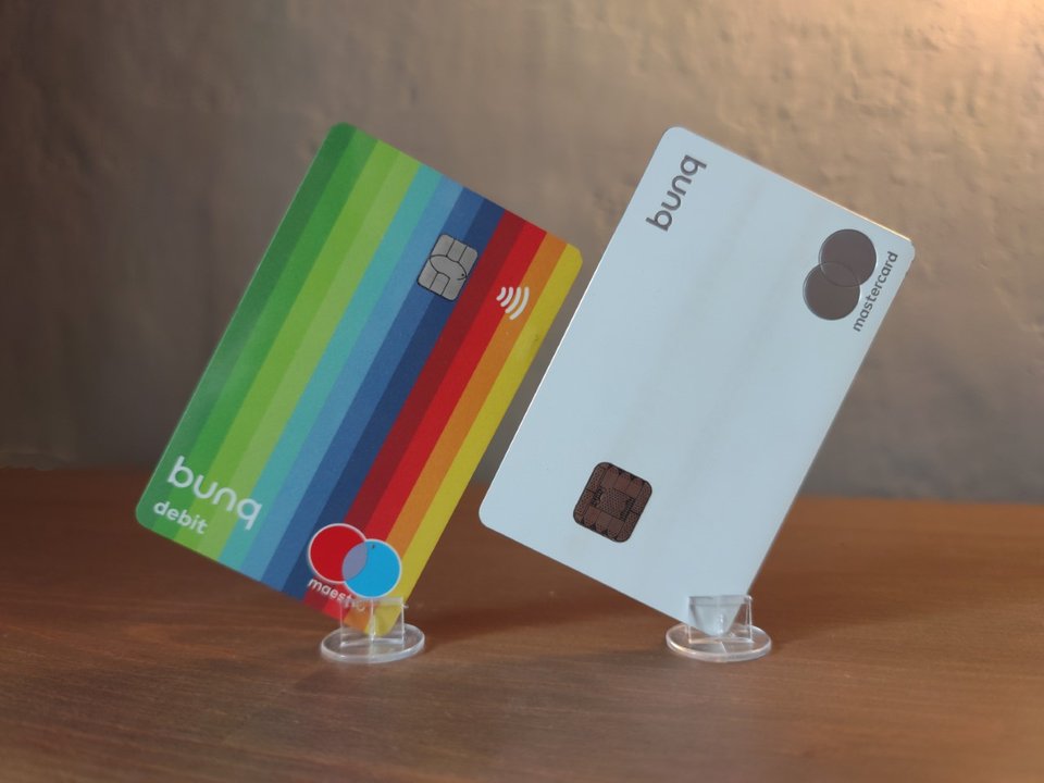 Our bunq cards used for testing.