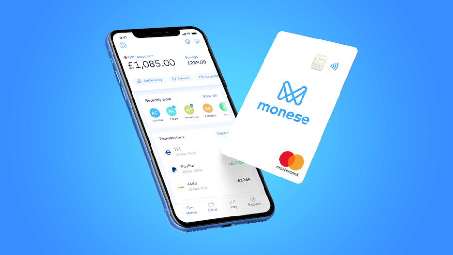 Neobanks like Monese frequently feature bank cards that look great.